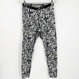 Burton Women's Black White Base Layer Pants Size S *Stain* Snow Boarding Skiing